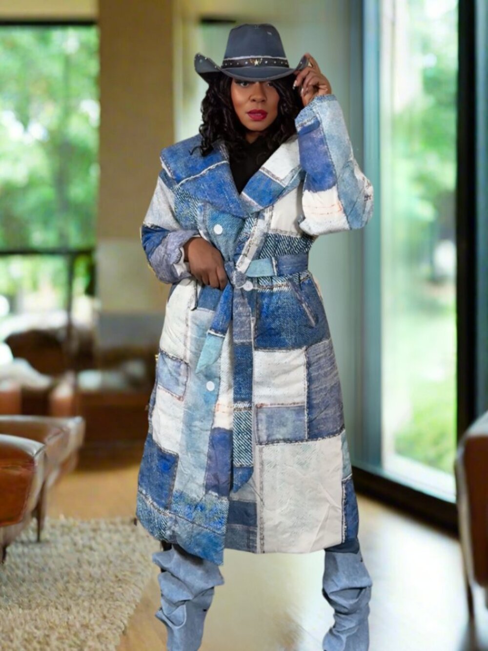 Patchwork Denim Coat